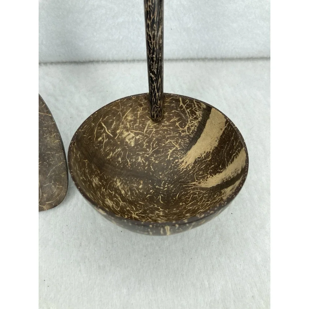 Coconut‎ Shell Salad Utensil Serving Set Spoon Fork 9